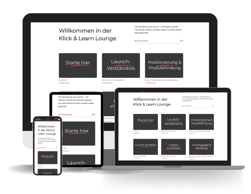 Mockup zur Klick & Learn Lounge